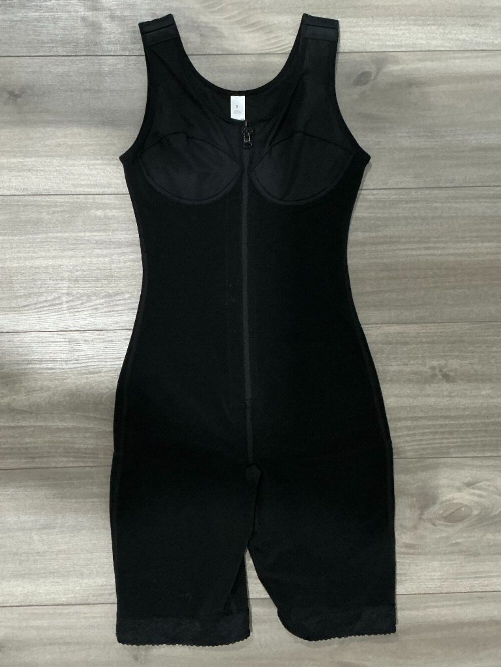 NWOT Black Body Shaper Mid-Thigh Racerback Lace Trim Shapewear Faja